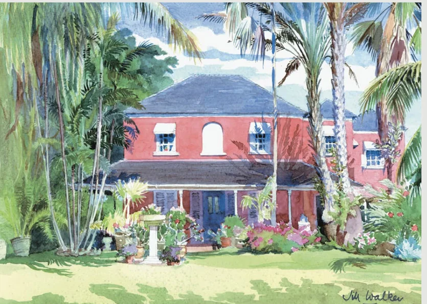 Jill Walker watercolour — the great house at Welches